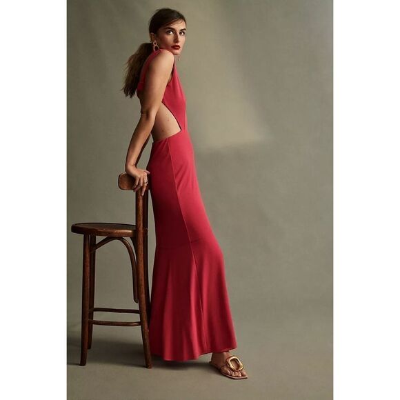 NWT and NWOT Anthropologie x Maeve Open-Back Knit Maxi Dress Size M - Picture 3 of 10